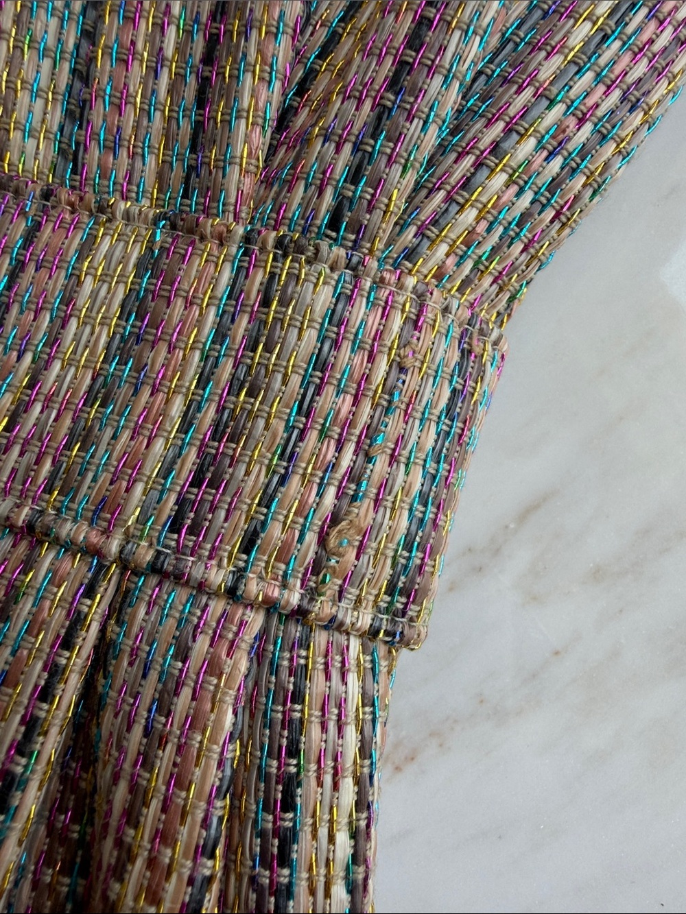 Vintage Bow Multicolor Clutch Handbag with Gold Chain- Whimsical , Flare - Picture 4 of 8